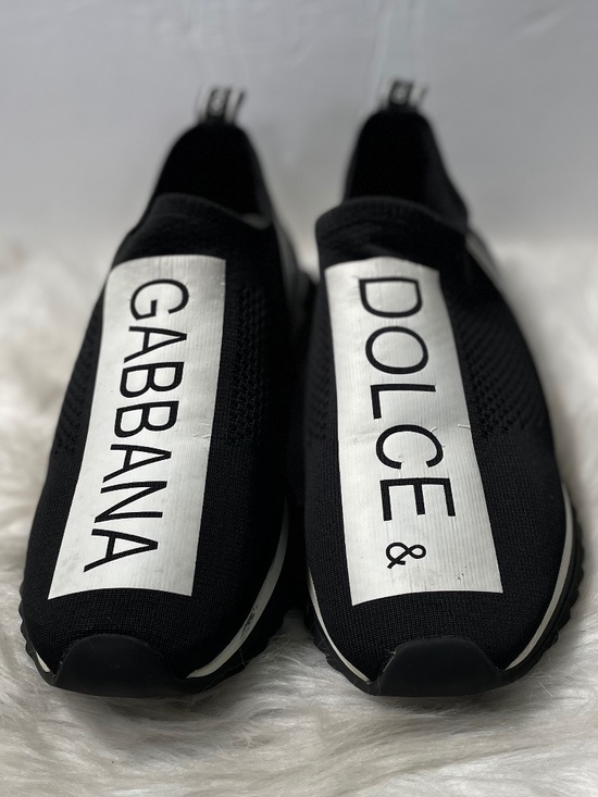 Dolce & Gabbana Black White Slip-on Low Top Comfort Sneaker Mens Shoes 43-44 main image 5